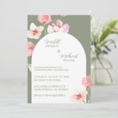 Invitation Aquarelle Terre moderne élégant Arc floral (Debout devant)