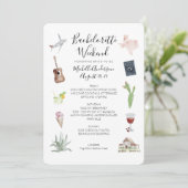 Invitation Aquarelle Texas Bachelorette Heekend Itinéraire (Debout devant)