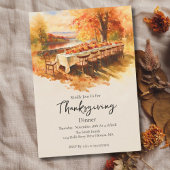 Invitation Aquarelle Thanksgiving Table extérieure
