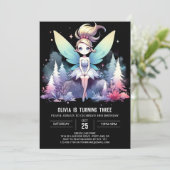 Invitation Aquarelle Thème Fée Anniversaire (Debout devant)