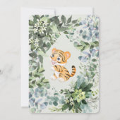 Invitation Aquarelle Tiger Cub Baby shower vert clair (Dos)