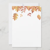 Invitation Aquarelle tombant baby shower d'automne feuille (Dos)