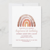 Invitation Aquarelle Tone Terre Arc-en-ciel 1er anniversaire (Devant)