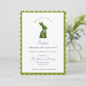 Invitation Aquarelle Topiary Bunny Pâques Brunch (Debout devant)