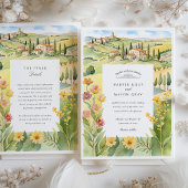 Invitation Aquarelle Toscane Campagne Mariage