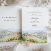 Invitation Aquarelle Toscane Italie Destination Mariage
