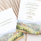 Invitation Aquarelle Toscane Italie Destination Mariage