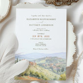 Invitation Aquarelle Toscane Italie Destination Mariage