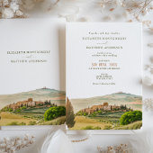 Invitation Aquarelle Toscane Italie Destination Mariage