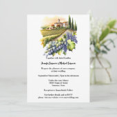 Invitation Aquarelle Toscane Villa Toscane paysage vinicole (Debout devant)