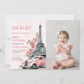 Invitation Aquarelle Tour Eiffel Paris 2e anniversaire Photo (Devant)