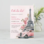 Invitation Aquarelle Tour Eiffel Paris 2ème anniversaire (Debout devant)