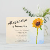 Invitation Aquarelle tournesol enfant n'a pas d'âge Anniversa (Debout devant)