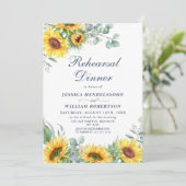 Invitation Aquarelle tournesol Eucalyptus REHEARSAL DInner (Debout devant)