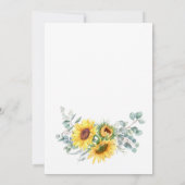 Invitation Aquarelle tournesol Eucalyptus REHEARSAL DInner (Dos)