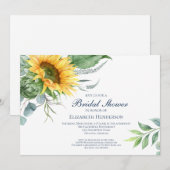 Invitation Aquarelle tournesol Fête des mariées de verdure fl (Devant / Derrière)