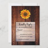 Invitation Aquarelle tournesol mariage campagnard rustique RS (Devant)