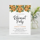 Invitation Aquarelle Tournesol retrait (Debout devant)