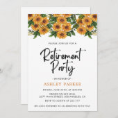 Invitation Aquarelle Tournesol retrait (Devant / Derrière)