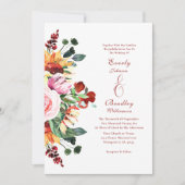 Invitation Aquarelle Tournesol Rustique Floral Bouquet Mariag (Devant)