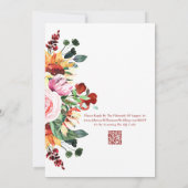 Invitation Aquarelle Tournesol Rustique Floral Bouquet Mariag (Dos)