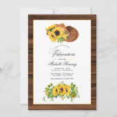 Invitation Aquarelle Tournesol Rustique Ouest Quinceañera (Devant)