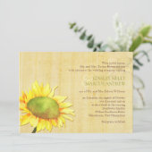 Invitation Aquarelle tournesols Mariage rural (Debout devant)