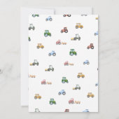 Invitation Aquarelle tracteur 4e anniversaire (Dos)