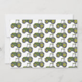 Invitation Aquarelle Tracteur vert Photo 2e anniversaire (Dos)