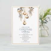 Invitation Aquarelle traditionnelle hiver Joyeux Noël Invi (Debout devant)