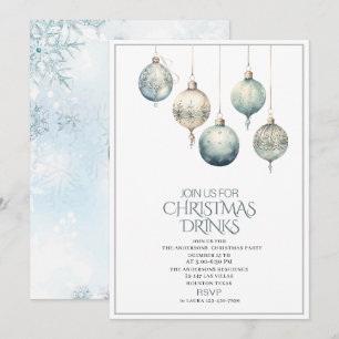 Invitation Aquarelle traditionnelle hiver Joyeux Noël Invi