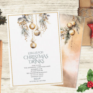Invitation Aquarelle traditionnelle hiver Joyeux Noël Invi