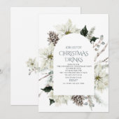 Invitation Aquarelle traditionnelle hiver Joyeux Noël Invi (Devant / Derrière)