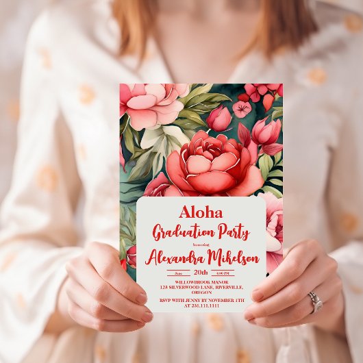 Invitation Aquarelle Tropical Beach Graduation