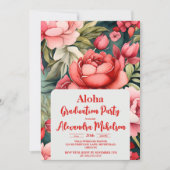 Invitation Aquarelle Tropical Beach Graduation (Devant)