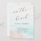Invitation Aquarelle Tropical Beach Vague Mariage (Devant)