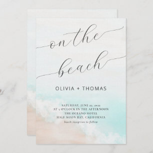 Invitation Aquarelle Tropical Beach Vague Mariage