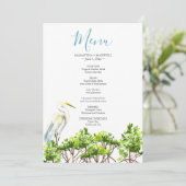 Invitation Aquarelle Tropical Bird and Mangroves Menu (Debout devant)