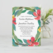 Invitation Aquarelle Tropical Bliss Mariage Floral (Debout devant)