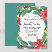 Invitation Aquarelle Tropical Bliss Mariage Floral (Devant / Derrière)