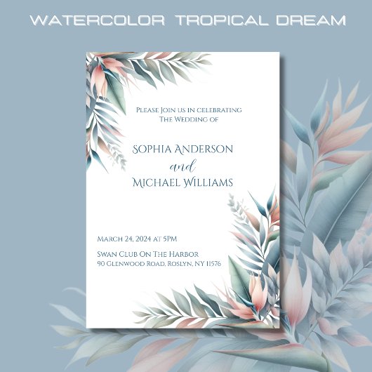 Invitation Aquarelle Tropical Dream-Mariage