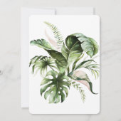 Invitation Aquarelle Tropical Feuille Mariage de verdure (Dos)