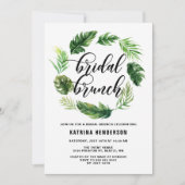 Invitation Aquarelle Tropical Feuille Wreath Bridal Brunch (Devant)