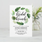 Invitation Aquarelle Tropical Feuille Wreath Bridal Brunch (Debout devant)