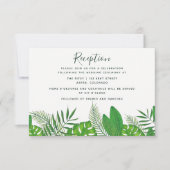 Invitation Aquarelle Tropical Feuilles Beach Réception de mar (Devant)