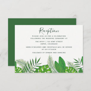 Invitation Aquarelle Tropical Feuilles Beach Réception de mar