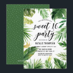 Invitation Aquarelle Tropical Feuilles Frame Sweet 16 Party<br><div class="desc">Une invitation amusante et fantaisiste à la fête du sweet sixteen avec feuilles de banane aquarelle,  feuilles de palmiers et feuilles éclatants. Cette invitation au sweet sixteen personnalisable est parfaite pour les fêtes d'anniversaire d'été.</div>
