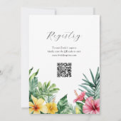 Invitation Aquarelle Tropical Floral Fête des mariées QR Code (Dos)