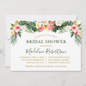 Invitation Aquarelle Tropical Floral Fête des mariées Vert (Devant)