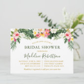 Invitation Aquarelle Tropical Floral Fête des mariées Vert (Debout devant)